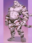 anthro biped black_clothing black_speedo black_swimwear clothed clothing male muscular muscular_anthro muscular_male muscular_thighs pink_nose solo speedo speedo_only swimwear topless onlybwg3 arknights hypergryph studio_montagne mountain_(arknights) felid mammal pantherine tiger 2024 colored hi_res