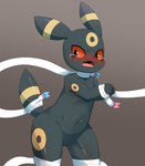 bdsm black_body blush bodily_fluids bondage bound duo featureless_crotch feral male open_mouth red_eyes ribbons simple_background tail tears sum nintendo pokemon ribbontail_(character) eeveelution generation_2_pokemon generation_6_pokemon pokemon_(species) sylveon umbreon hi_res