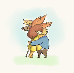 anthro blue_clothing blue_sky blue_suit bodily_fluids bottomwear brown_bottomwear brown_clothing brown_ears brown_hair brown_pants clothed clothed_anthro clothed_female clothed_male clothing crying dress duo ear_piercing ear_ring ear_tuft eyes_closed female female_anthro fully_clothed fully_clothed_anthro fully_clothed_male hair hug hugging_another light male medium_hair pants piercing ring_piercing sky suit tan_hair tears tears_of_joy thin_eyebrows tuft yellow_clothing yellow_dress cookieboy011 drawn_to_life mari_(drawn_to_life) mayor_(drawn_to_life) canid canine mammal raposa 2022 colored digital_drawing_(artwork) digital_media_(artwork) english_description lighting shaded daughter_(lore) father_(lore) father_and_child_(lore) father_and_daughter_(lore) parent_(lore) parent_and_child_(lore) parent_and_daughter_(lore)