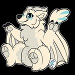 3_toes blue_eyes circle_eyebrows eyebrows feet horn membrane_(anatomy) membranous_wings plushie sitting smile solo toes white_body wings symrea european_mythology mythology animate_inanimate dragon mythological_creature mythological_scalie scalie western_dragon wyvern