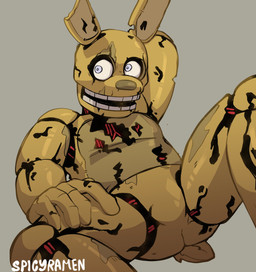 anthro blush butt featureless_crotch looking_aside machine male male_anthro null segmented_body simple_background sitting sitting_on_ground solo spread_legs spreading tail teeth yellow_body spicyramen five_nights_at_freddy's five_nights_at_freddy's_3 scottgames springtrap_(fnaf) animatronic lagomorph leporid mammal rabbit robot robot_anthro absurd_res hi_res