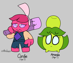 anthro bat_(object) black_sclera clothed clothing duo eyelashes female feral food fruit green_body green_hair grey_background hair multicolored_hair olive_(fruit) pink_body pink_hair plant purple_sclera red_hair simple_background two_tone_hair white_eyes young young_female unfortu-nate nintendo pokemon amanda_(unfortu-nate) cordie_(unfortu-nate) elemental_creature flora_fauna generation_9_pokemon pokemon_(species) smoliv tinkatink 2024 digital_media_(artwork)