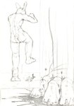 ambiguous/ambiguous ambiguous_gender anthro blood bodily_fluids butt claws close-up crush death duo extreme_size_difference feet foot_crush gore imminent_crush imminent_death imminent_stomp lying macro micro micro_abuse motion_lines nude nude_macro on_back on_one_leg rabbit_ears raised_leg rear_view scut_tail short_tail size_difference standing stomped tail toes jeri_kleinlowe unnamed_character lagomorph leporid mammal rabbit 2007 black_and_white monochrome traditional_media_(artwork)