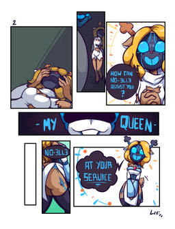 female machine mind_control robotization tech_control text omegaluxifer deltarune undertale_(series) noelle_holiday queen_(deltarune) cervine deer mammal robot colored comic english_text hi_res tagme