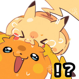 >_< ambiguous_gender bite biting_another black_eyes black_markings blush_marks cute_fangs duo eyes_closed fangs feral markings nude open_mouth orange_body shocked simple_background small_nose tail teeth white_background yellow_body yellow_ears yellow_tail mon_ster_s nintendo pokemon generation_1_pokemon pikachu pokemon_(species) raichu 1:1 colored colored_sketch digital_drawing_(artwork) digital_media_(artwork) shaded sketch