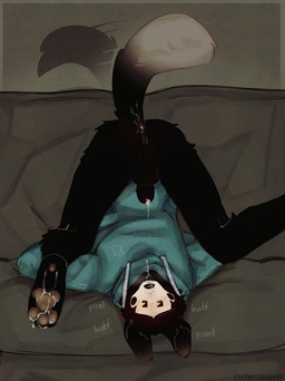 animal_genitalia anthro anus black_body black_eyes black_fur blush bodily_fluids breath butt clothing cum cum_drip cum_in_ass cum_in_sheath cum_inside cum_on_butt cum_on_face cum_on_feet cum_on_penis cum_on_tail dipstick_tail drawstring dripping embarrassed feet foot_fetish freckled_face freckles fur furniture gaping gaping_anus genital_fluids genitals hoodie leaking_cum lipsticking male markings mole_(marking) narrowed_eyes panting pawpads penis pie_cut_eyes precum presenting presenting_anus presenting_balls presenting_hindquarters presenting_penis sheath sofa solo spread_legs spreading tail tail_markings tail_motion tailwag tan_penis topwear upside_down white_body white_fur cerberussenn lee_sweeto_(cerberussenn) canid canine canis mammal wolf absurd_res hi_res signature