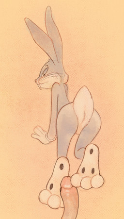 3_toes all_fours anthro buckteeth butt clothing feet foot_fetish foot_play footjob genitals gloves half-closed_eyes handwear kneeling looking_back male narrowed_eyes penile penis scut_tail sex short_tail solo tail tall_ears teeth toes toony lanolin04 looney_tunes warner_brothers bugs_bunny lagomorph leporid mammal rabbit hi_res
