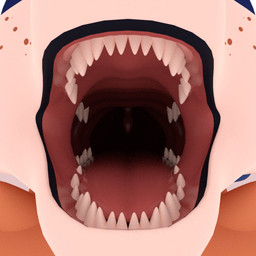 anthro fur male mouth_shot multicolored_body multicolored_fur open_mouth solo teeth teeth_showing uvula kris-kawaii kuroi canid canine fox mammal 3d_(artwork) 3d_animation animated digital_media_(artwork)