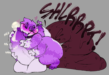 anthro balls big_balls big_penis blush bodily_fluids collar drooling excessive_feces feces feces_pile genital_fluids genitals heart_symbol huge_balls huge_penis hyper hyper_balls hyper_feces hyper_genitalia hyper_penis male masturbation multi_arm multi_eye multi_limb penis precum saliva solo goopysecrets arachnid arthropod spider