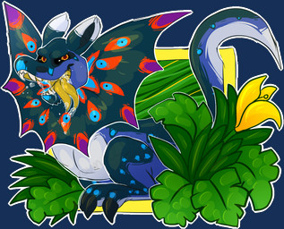 ambiguous_gender black_claws black_sclera blue_body bodily_fluids claws feral flower forked_tongue frill_(anatomy) neck_frill open_mouth orange_eyes outline plant saliva snout solo tail teeth tongue tongue_out white_outline yellow_flower yellow_tongue crownedvictory reptile scalie 2015 cel_shading digital_drawing_(artwork) digital_media_(artwork) full-length_portrait portrait shaded