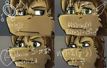 anthro close-up confusion eggplant expressions food fruit green_eyes male math muscular narrowed_eyes peach_(fruit) plant solo squint crossroadspony raemyshu math_lady rvb_revolution agent_york chupadore meme