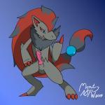 animal_genitalia animal_penis anthro balls beckoning biped blue_background claws erection fur genitals gesture grey_body grey_fur hair male nude penis seductive sheath simple_background smile solo standing baron_montesque nintendo pokemon canid canine generation_5_pokemon mammal pokemon_(species) zoroark 1:1 2019 absurd_res digital_media_(artwork) hi_res