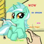 2014 cutie_mark dialog disembodied_hand doge english_text equine female friendship_is_magic green_hair hair horn horse human lying lyra_heartstrings_(mlp) mammal meme my_little_pony pillow pony smile sofa text theartrix two_tone_hair unicorn white_hair yellow_eyes
Rating: Safe
Score: -8
User: 2DUK
Date: January 17, 2014