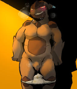 anthro balls black_body blush bodily_fluids breath briefs clothed clothing drooling flaccid foreskin genitals grin half-closed_eyes looking_at_viewer male narrowed_eyes partially_clothed penis saliva smile solo topless topless_male underwear underwear_down white_briefs white_clothing white_underwear moesouna_gomi nintendo pokemon generation_5_pokemon legendary_pokemon pokemon_(species) zekrom 2026 japanese_description