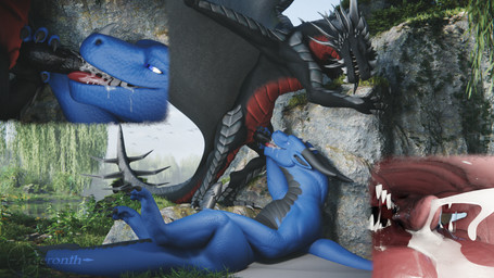 against_natural_surface against_rock against_surface animal_genitalia bodily_fluids cum cum_drip cum_in_mouth cum_inside cumshot cumshot_in_mouth dripping duo ejaculation erection fellatio feral feral_penetrated feral_penetrating genital_fluids genitals horn internal leaking_cum male male/male male_penetrated male_penetrating male_penetrating_male nude open_mouth oral oral_penetration orgasm outside penetration penile penile_penetration penis plant rock sex tail tongue tongue_out wings arceronth european_mythology mythology arceronth_(character) dragon mythological_creature mythological_scalie scalie western_dragon 16:9 3d_(artwork) digital_media_(artwork) hi_res widescreen