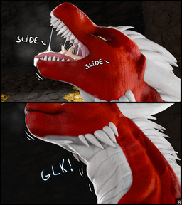 bodily_fluids duo feral male male/male neck_bulge saliva saliva_on_tongue saliva_string swallowing tongue unwilling_prey vore waficdragon mythology chase_(crimsoncreaturecreations) wafic dragon mythological_creature mythological_scalie scalie absurd_res comic hi_res