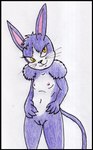 aged_down anthro arm_tuft female flat_chested fur genitals loli long_ears nipples nude purple_body purple_fur pussy shoulder_tuft smile solo tuft yellow_eyes young young_anthro young_female reddragonkan .hack cyberconnect2 mia_(.hack) felid mammal traditional_media_(artwork)