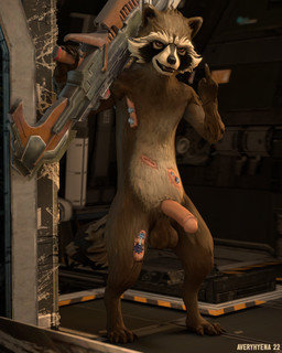 anthro balls big_balls erection fur genitals gesture gun hand_gesture holding_gun holding_object holding_ranged_weapon holding_weapon humanoid_genitalia humanoid_penis looking_at_viewer male middle_finger nude penis pose ranged_weapon solo standing text weapon averyhyena guardians_of_the_galaxy marvel telltale rocket_raccoon mammal procyonid raccoon 2022 3d_(artwork) 4:5 artist_name dated digital_media_(artwork) hi_res pinup source_filmmaker_(artwork)