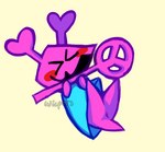 ambiguous_gender anthro anus blue_clothing blue_dress blush clothing dress eyes_closed heart_ears legs_up open_mouth open_smile purple_body semi-anthro simple_background smile solo wand wicpers deltarune undertale_(series) monster virovirokun 2021 digital_media_(artwork)