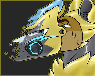anthro biped bodily_fluids body_takeover bolt_(fastener) breathing drone dronesuit dronification gas_mask good_boy male male_anthro mask nasal_tube solo submissive submissive_anthro submissive_male sweat sweatdrop tube_in_mouth zeraora_costume bullgator nintendo pokemon canid canine canis domestic_dog generation_7_pokemon german_shepherd herding_dog legendary_pokemon mammal pastoral_dog pokemon_(species) zeraora 2025 2d_animation 5:4 animated frame_by_frame no_sound short_playtime webm