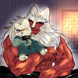 2_toes anthro barefoot black_eyes black_sclera blush bodily_fluids claws clothed clothing crying duo embarrassed face_lick feet fingers fur hair inside licking male male/male muscular one_eye_closed red_body red_fur soles tears tied_hair toes tongue topless topless_male white_body white_fur white_hair young young_anthro young_male syo0x0 nine_sols red_candle_games jietong_(nine_sols) lear_(nine_sols) felid feline mammal solarian 1:1 2025 hi_res japanese_description