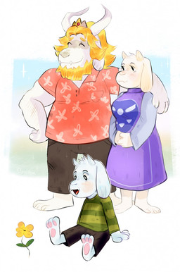 anthro barefoot blonde_hair blush clothing crown facial_hair family feet female flower green_clothing green_sweater green_topwear group hair headgear horn long_ears long_horn male mature_anthro mature_female mature_male pattern_clothing pattern_sweater pattern_topwear pawpads plant robe royalty smile striped_clothing striped_sweater striped_topwear stripes sweater topwear quintilli0n undertale undertale_(series) asgore_dreemurr asriel_dreemurr toriel boss_monster_(undertale) bovid caprine goat mammal 2017 hi_res father_(lore) father_and_child_(lore) father_and_son_(lore) mother_(lore) mother_and_child_(lore) mother_and_son_(lore) parent_(lore) parent_and_child_(lore) parent_and_son_(lore) son_(lore)