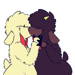 anthro big_butt biped black_body black_fur black_wool blush blush_lines bow_tie butt curvy_figure duo eye_scar eyes_closed facial_scar fur hand_on_cheek intimate kiss_on_lips kissing male male/male nude nude_anthro nude_male scar scut_tail short_tail side_view simple_background standing tail white_background white_body white_fur white_wool wide_hipped_anthro wide_hipped_male wide_hips wool_(fur) astonarts nil_(astonarts) null_(astonarts) bovid caprine mammal sheep 2026 2d_animation animated flat_colors frame_by_frame hi_res