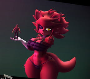 anthro arm_tuft breasts chest_tuft clothed clothing crossgender curvy_figure duo eye_patch eyewear female freckled_face freckles gesture hand_gesture looking_at_viewer male mtf_crossgender o-ring pointing pointing_at_viewer red_body shoulder_tuft simple_background t-pose thong topwear tuft underwear yellow_eyes photolol.03 cryptiacurves_(modeler) five_nights_at_freddy's fredina's_nightclub scottgames team_fortress_2 valve fexa_(cryptiacurves) foxy_(fnaf) sniper_(team_fortress_2) canid canine canis fox human mammal 2026 3d_(artwork) digital_media_(artwork)