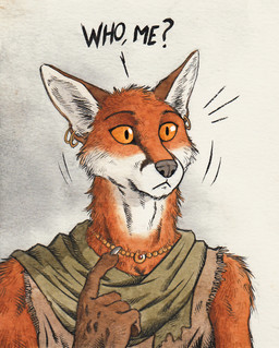 5_fingers anthro black_nose brown_clothing brown_shirt brown_topwear clothed clothing dialogue ear_piercing ear_ring ears_up female fingers fur gem green_scarf jewelry looking_forward motion_lines necklace no_sclera orange_body orange_eyes orange_fur piercing ring_piercing scarf shirt simple_background solo text topwear white_body white_fur 0laffson canid canine fox mammal 2016 english_text painting_(artwork) reaction_image traditional_media_(artwork) traditional_painting_(artwork) traditional_watercolor_(artwork) watercolor_(artwork)