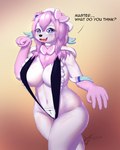 anthro big_breasts breasts clothing female looking_at_viewer maid_uniform navel simple_background smile smiling_at_viewer solo text uniform syst meme_clothing nintendo pokemon yuio_maid_dress fan_character ninfii_(syst) bear eeveelution generation_6_pokemon hybrid mammal pokemon_(species) sylveon 4:5 absurd_res hi_res meme