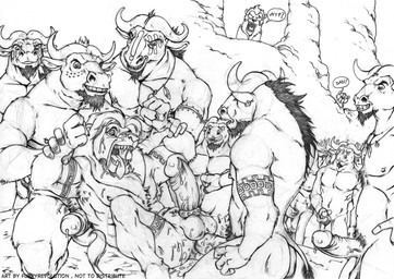 accessory anal anal_penetration anthro anthro_on_anthro anthrofied armpit_hair big_penis bodily_fluids body_hair butt cock_ring cum cum_in_ass cum_inside cum_on_butt cum_on_chest cum_on_face cum_on_ground cum_on_penis dialogue ear_piercing erection fangs forced gangbang genital_fluids genitals group group_sex humanoid_genitalia humanoid_penis interrobang interspecies jewelry male male/male male_penetrated male_penetrating male_penetrating_male masturbation nipples nude penetration penile penile_masturbation penis penis_accessory penis_jewelry piercing precum predator/prey public public_use queue restrained scar sex simple_background tail tattoo teeth text voyeur white_background furryrevolution disney the_lion_king mufasa scar_(the_lion_king) simba_(the_lion_king) alcelaphine antelope bovid bovine cape_buffalo felid lion mammal pantherine wildebeest english_text hi_res monochrome brother_(lore) brothers_(lore) sibling_(lore)