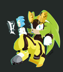black_clothing black_crop_top black_shirt black_topwear blue_eyes bottomwear character_popsicle clothing crop_top eyewear eyewear_on_head female food fur gloves green_body green_fur gumball_(candy) handwear jacket_around_waist pants popsicle shirt solo sonic_popsicle sunglasses sunglasses_on_head topwear yellow_bottomwear yellow_clothing yellow_pants irregularcloudi blue_bunny_(brand) idw_publishing sega sonic_the_hedgehog_(comics) sonic_the_hedgehog_(idw) sonic_the_hedgehog_(series) wells_enterprises surge_the_tenrec afrosoricid mammal tenrec hi_res