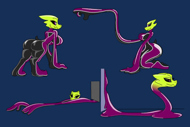 anthro arms_stretched ass_up big_breasts black_sclera black_stripes breasts butt butt_focus clothing coming_from_puddle digitigrade elastic elastic_body elasticity female glistening glistening_body green_body green_scales latex latex_body latex_clothing latex_skinsuit malleable_body melting mimicry multiple_poses oozing pattern_clothing pattern_suit pose puddle purple_clothing purple_eyes purple_suit raised_tail scales short_tail simple_background skinsuit smile smirk solo streched stretched_arm stretching stretchy striped_clothing striped_suit stripes suit tail thief tight_clothing transparent_background themadastronaut miranda_(thedrunkastronaut) goo_creature hybrid kobold living_latex reptile scalie alpha_channel colored hi_res