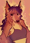 anthro brown_body brown_fur ear_piercing facial_piercing female fluffy fur inner_ear_fluff nose_piercing nose_ring piercing ring_piercing solo sparkles tuft mjsty mano_(mjsty) 2024 hi_res