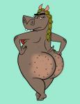 anthro big_butt bottom_heavy breasts bubble_butt butt female freckles hand_on_butt huge_butt presenting presenting_hindquarters side_boob solo anarchyinthenyc blu3danny dreamworks madagascar_(series) gloria_(madagascar) common_hippopotamus hippopotamid mammal 2016 artist_collaboration hi_res