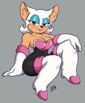 anthro big_breasts blush boots breasts cleavage clothed clothing eyeshadow female footwear gloves green_eyes handwear high_heeled_boots high_heels legwear makeup shoes solo thigh_boots thigh_highs theorangepumpkin sega sonic_the_hedgehog_(series) rouge_the_bat bat mammal hi_res