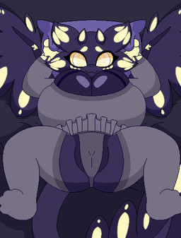 animated_gif axziri bed bedroom big_breasts breast_grab breasts clothing female fingering furniture hand_on_breast huge_breasts lying pillow solo milkis2000 mythology axo_(weth) dragon mythological_creature mythological_scalie scalie animated low_res short_playtime