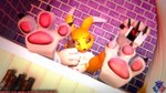 bath drunk feet female foot_focus heart_eyes heart_symbol pawpads paws soles solo substance_intoxication text toes rookieanimator210 bandai_namco digimon canid digimon_(species) mammal renamon 16:9 3d_(artwork) absurd_res digital_media_(artwork) english_text hi_res source_filmmaker_(artwork) widescreen