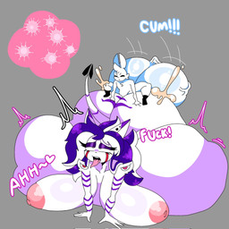 abdominal_bulge anthro big_breasts bodily_fluids breasts cum cum_inflation cum_inside doggystyle duo ejaculation female from_behind_position genital_fluids huge_breasts impregnation inflation male male/female multiple_ova nipples ovum pink_nipples sex sperm_cell text white_body lokbunny17 lok_bunny lagomorph leporid mammal rabbit 1:1 english_text hi_res
