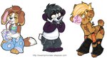 anthro chibi female glamfur group tail text klar zeriara panda_dox bear canid canine felid feline giant_panda hybrid lynx mammal url