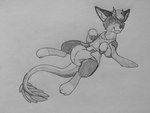 clean_diaper clothed clothing diaper fur looking_at_viewer male paws raised_paw scarf solo tail topless wearing_diaper kelpyderg mythology neon_(character) dragon furred_dragon furred_scalie mythological_creature mythological_scalie scalie 4:3 black_and_white monochrome sketch