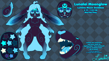 ahoge anthro bioluminescence bioluminescent_tongue blue_hair blue_tongue breasts epiglottis eyelashes fangs female fingers floppy_ears fur glowing glowing_tongue hair head_markings heart_ahoge long_hair looking_at_viewer lop_ears markings moon moon_goddess mouth_shot nude open_mouth purple_body purple_eyes purple_fur scut_tail short_tail simple_background smile solo swirls tail teeth text thick_thighs throat tongue unnatural_colors unnatural_markings uvula white_hair lunalaimoonglow vtuber lunalai deity lagomorph leporid lumine mammal rabbit rodent 16:9 4k absurd_res artist_name colored digital_drawing_(artwork) digital_media_(artwork) english_description english_text hi_res model_sheet signature widescreen