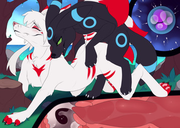 all_fours animal_genitalia animal_penis anthro anthro_on_feral anthro_penetrated bestiality bestiality_impregnation bite blush bodily_fluids breasts cervical_penetration cum cum_in_uterus cum_in_vagina cum_inside cutaway doggystyle duo ejaculation erection female female_on_feral female_penetrated feral feral_penetrating feral_penetrating_anthro from_behind_position fur genital_fluids genitals green_sclera hair hand_on_another's_butt hand_on_butt impregnation internal internal_vaginal love_bite male male/female male_penetrating male_penetrating_female markings mounting nude open_mouth outside_sex ovum penetration penile penile_penetration penis penis_in_vagina quadruped sex shoulder_bite smile sperm_cell tail tail_markings tree_stump uterus vaginal vaginal_canal vaginal_penetration white_body white_hair meraence nintendo pokemon kurai_(kuraibre) miko_(mokibun) canid canine eeveelution generation_2_pokemon mammal pokemon_(species) shiny_pokemon umbreon digital_media_(artwork)