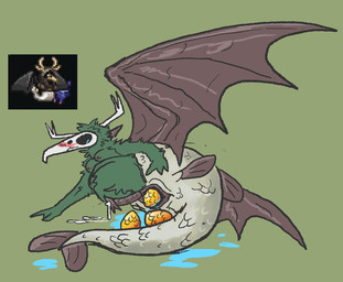 anthro belly big_belly bone egg ejaculation golden_egg herm intersex male maleherm oviposition pregnant pregnant_anthro pregnant_male skull skull_head solo split_form vaginal_oviposition wings woodhouse3d terraria aquatic deer fish mammal merfolk