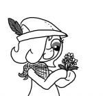 bandanna clothing earth_pony emerald_jewel_(colt_quest) equid equine fan_character feathers feral ficficponyfic flower hasbro hat headgear headwear horse kerchief male mammal monochrome my_little_pony plant pony simple_background solo young young_feral young_male