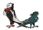 anthro avian bird duo feral hi_res hishnl144376 hwei_(lol) jhin_(lol) league_of_legends male male/male riot_games tencent
