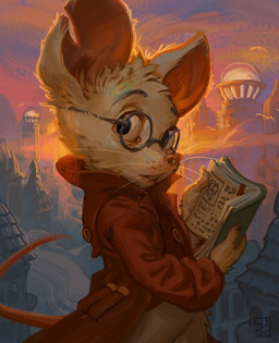 anthro big_ears book clothed clothed_female clothing coat eyewear female fur glasses longcoat looking_at_viewer notched_ear open_book reading reading_book red_clothing red_coat red_topwear round_glasses scenery solo tail topwear whiskers white_body white_fur jerome_jacinto mina_the_hollower yacht_club_games mina_(mina_the_hollower) mammal mouse murid murine rodent
