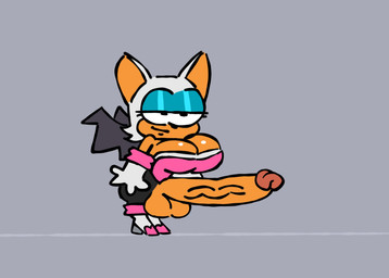 4_fingers anthro bat_wings big_breasts big_penis breasts clothing fingers footwear fur genitals glistening_eyelids gloves grey_background gynomorph hair handwear high_heels huge_penis humor hyper hyper_genitalia intersex lidded_eyes membrane_(anatomy) membranous_wings penis shoes shortstack shortstack_gynomorph shortstack_intersex simple_background solo tan_body tan_face tan_inner_ear tan_skin white_body white_clothing white_ears white_face white_fur white_gloves white_hair white_handwear wings lanto sega sonic_the_hedgehog_(series) rouge_the_bat bat mammal digital_media_(artwork) hi_res sketch