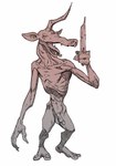 2_toes anthro balls emaciated feet genitals half-closed_eyes holding_object holding_weapon horn long_neck male melee_weapon narrowed_eyes nude open_mouth penis ribs simple_background skinny skinny_anthro skinny_male slim small_waist solo sword toes tongue tongue_out weapon white_background scuotivento breath_of_the_wild nintendo the_legend_of_zelda blin_(tloz) mammal moblin suine digital_media_(artwork) hi_res