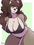 anthro belly belly_overhang big_belly big_breasts breasts female hair huge_breasts huge_hips huge_thighs overweight overweight_anthro overweight_female simple_background slightly_chubby solo thick_thighs wide_hips lallamitan_t selene_(evilslothy) bear mammal pilosan sloth sloth_bear ursine xenarthran absurd_res digital_media_(artwork) hi_res